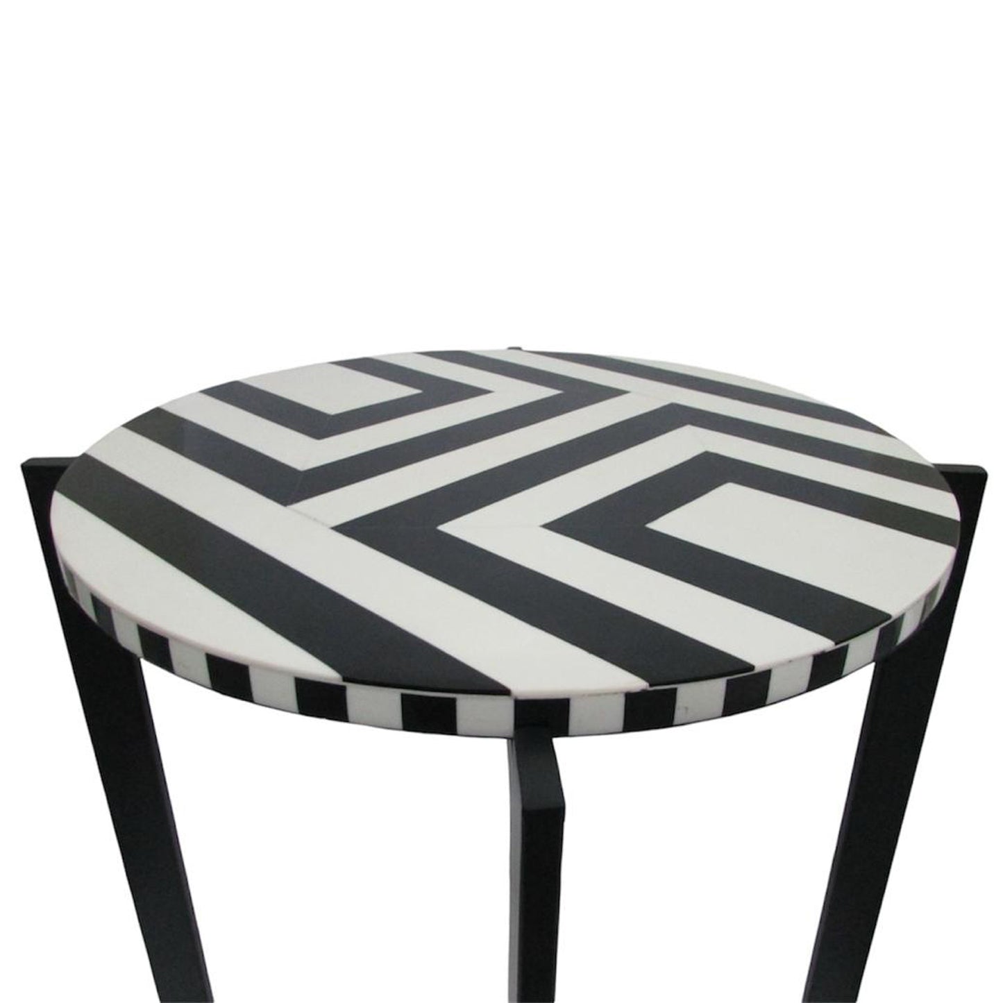 PLATTED BLACK AND WHITE ACCENT TABLE