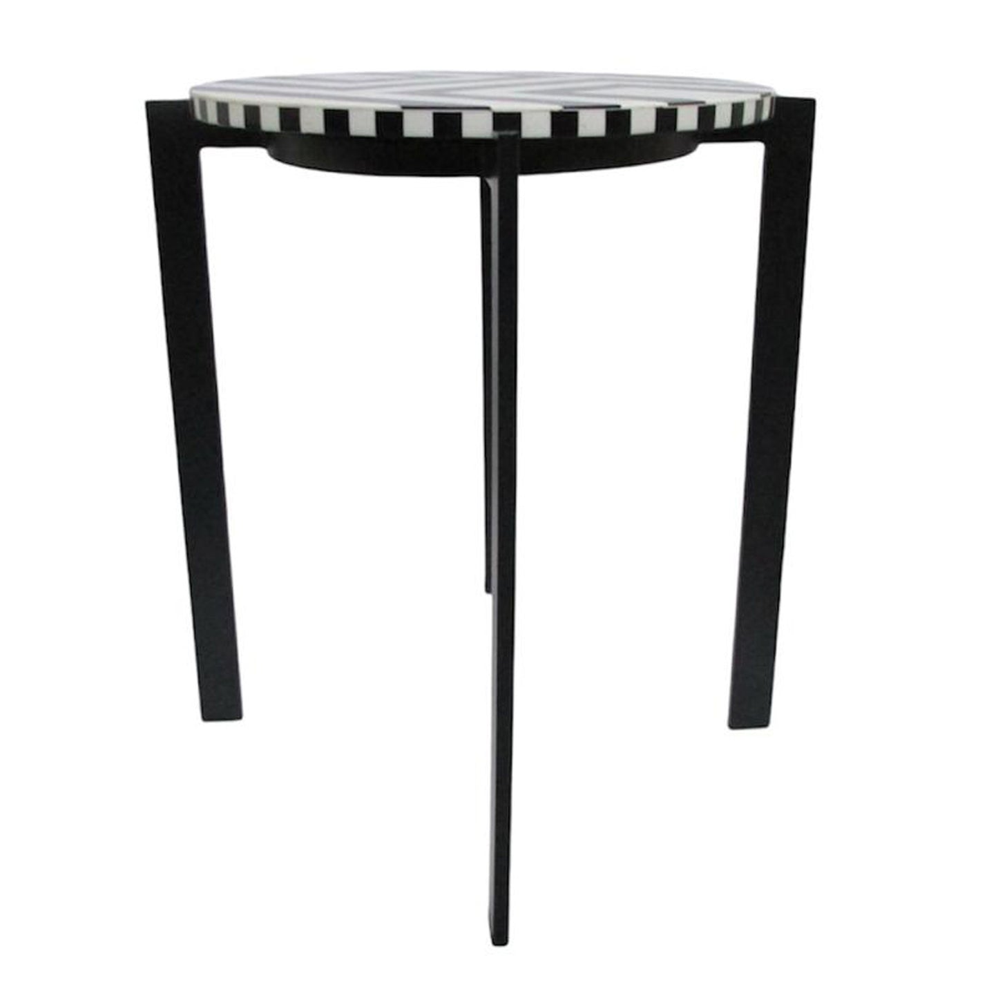 PLATTED BLACK AND WHITE ACCENT TABLE