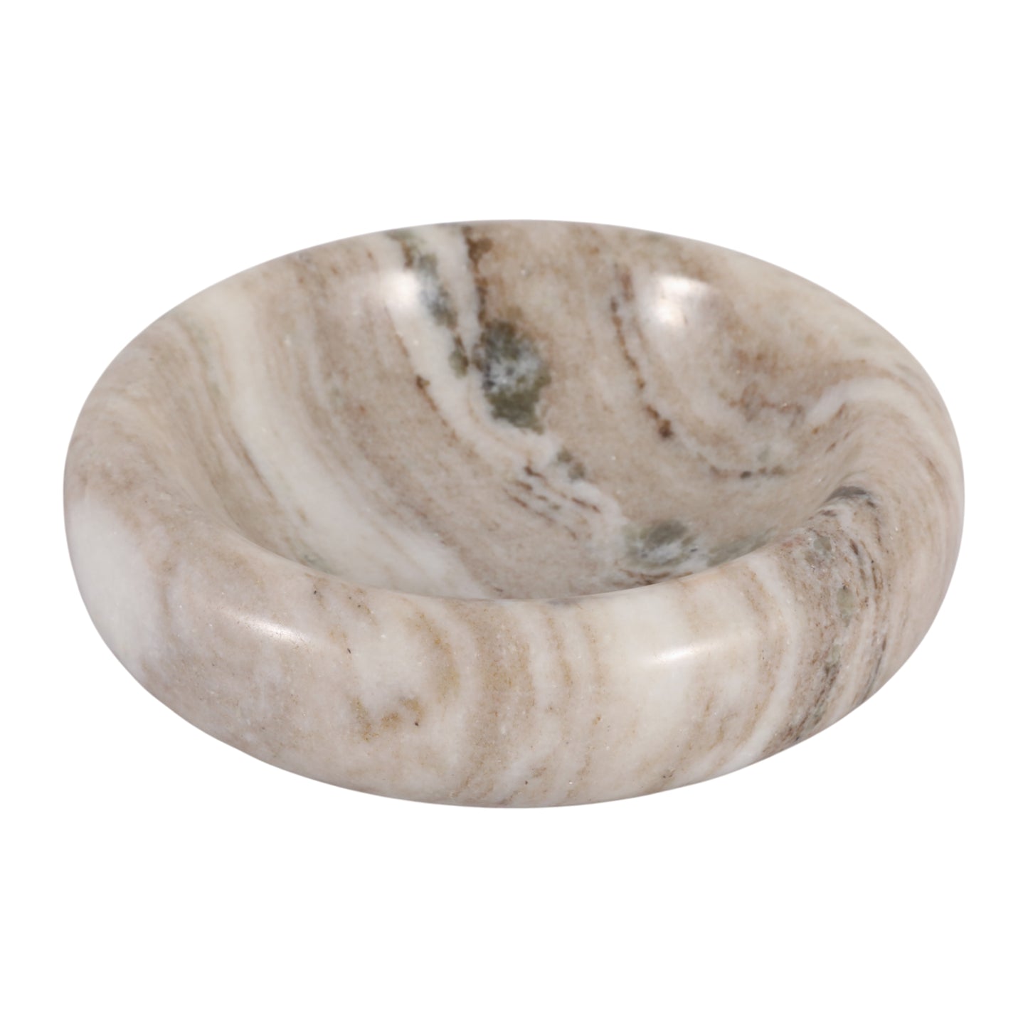 8" CHUNKY CURVEED MARBLE BOWL BEIGE