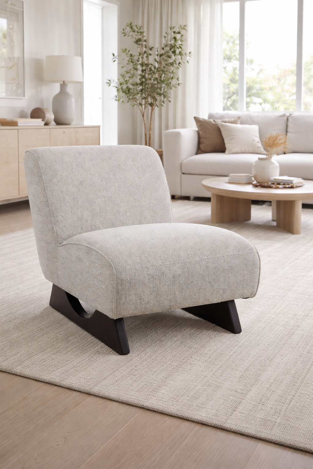 WARREN ACCENT CHAIR IVORY & BROWN 33X30"