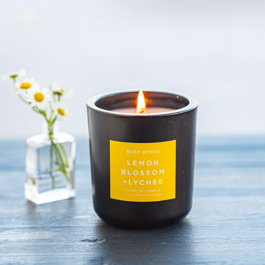 LEMON BLOSSOM & LYCHEE BOXED GLASS TUMBLER CANDLE