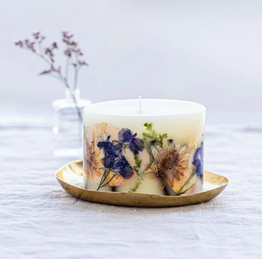 PETITE OVAL BOTANICAL CANDLE-VANILLA RAIN