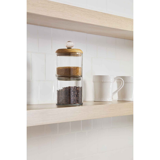GLASS KNOB DOUBLE STORAGE JAR