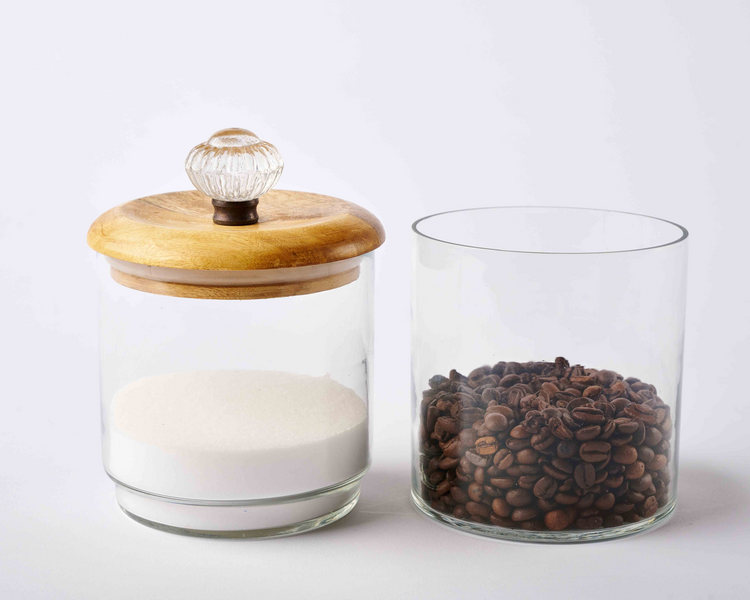 GLASS KNOB DOUBLE STORAGE JAR