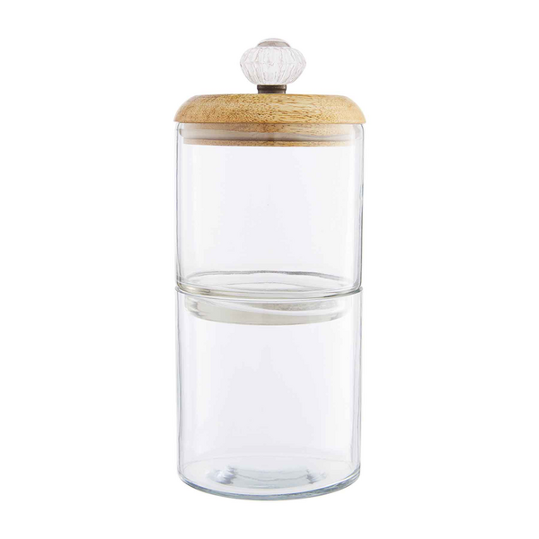 GLASS KNOB DOUBLE STORAGE JAR