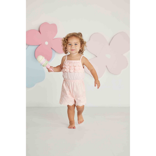 PINK EYELET TODDLER ROMPER 4T