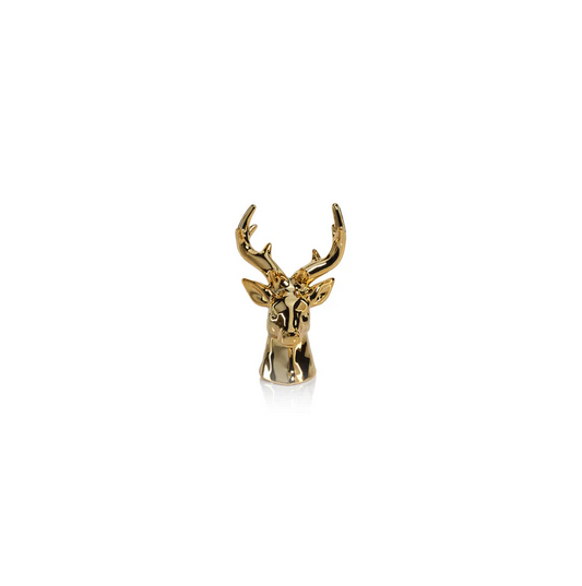 ROCKY MONTAIN CERAMIC STAG HEAD-GOLD/SMALL