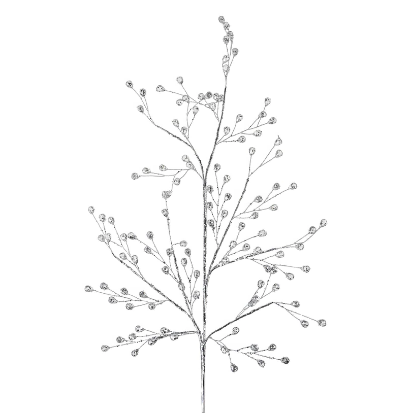 BEADED GLASS BERRY WREATH-CLEAR+SILVER