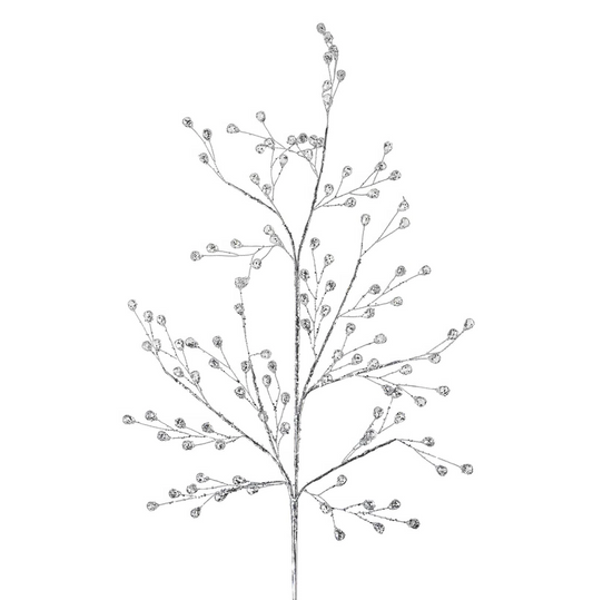 BEADED GLASS BERRY WREATH-CLEAR+SILVER