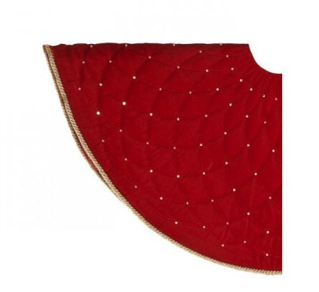 RED 24" VELVET  QUILTED TREE SKIRT