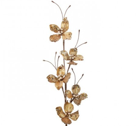 30" GOLD WINTER WITH JEWEL DOGWOOD SPRAY
