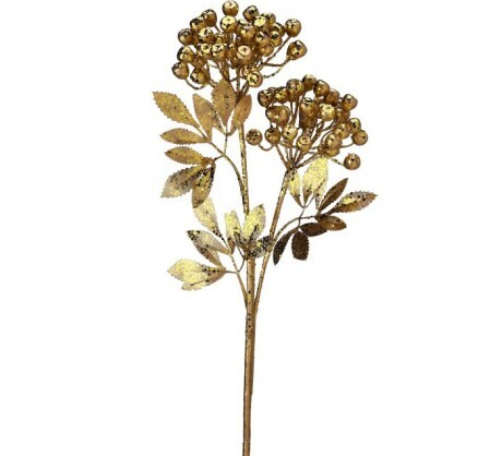 20" GOLD METALLIC WITH GLITTER BERRY SPRAY