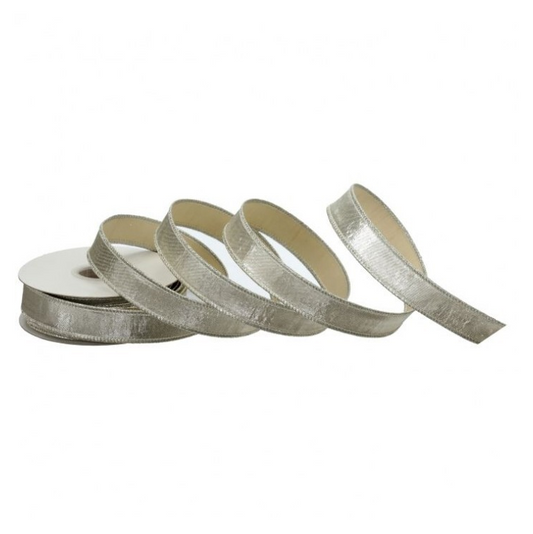 1"X10Y METALLIC DUPION RIBBON PLATINUM