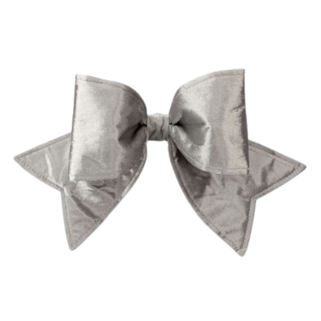 SILVER 16" OUTDOOR VELVET UV BOW