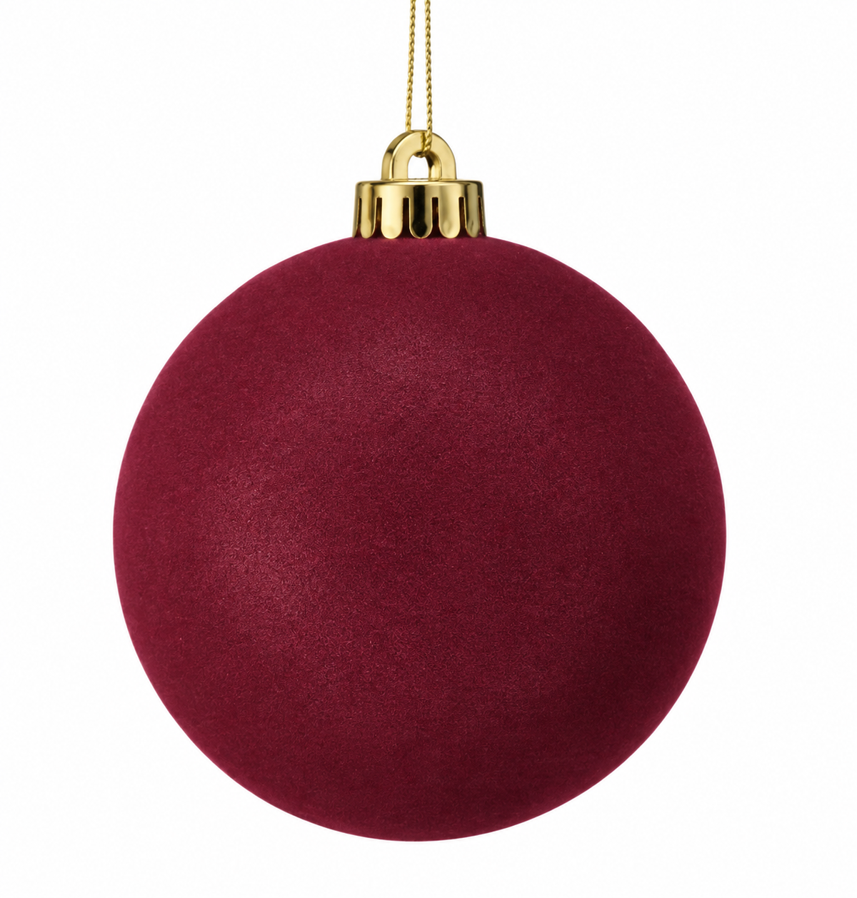 5'' VELVET BALL ORNAMENT BOX OF 3- BURGUNDY