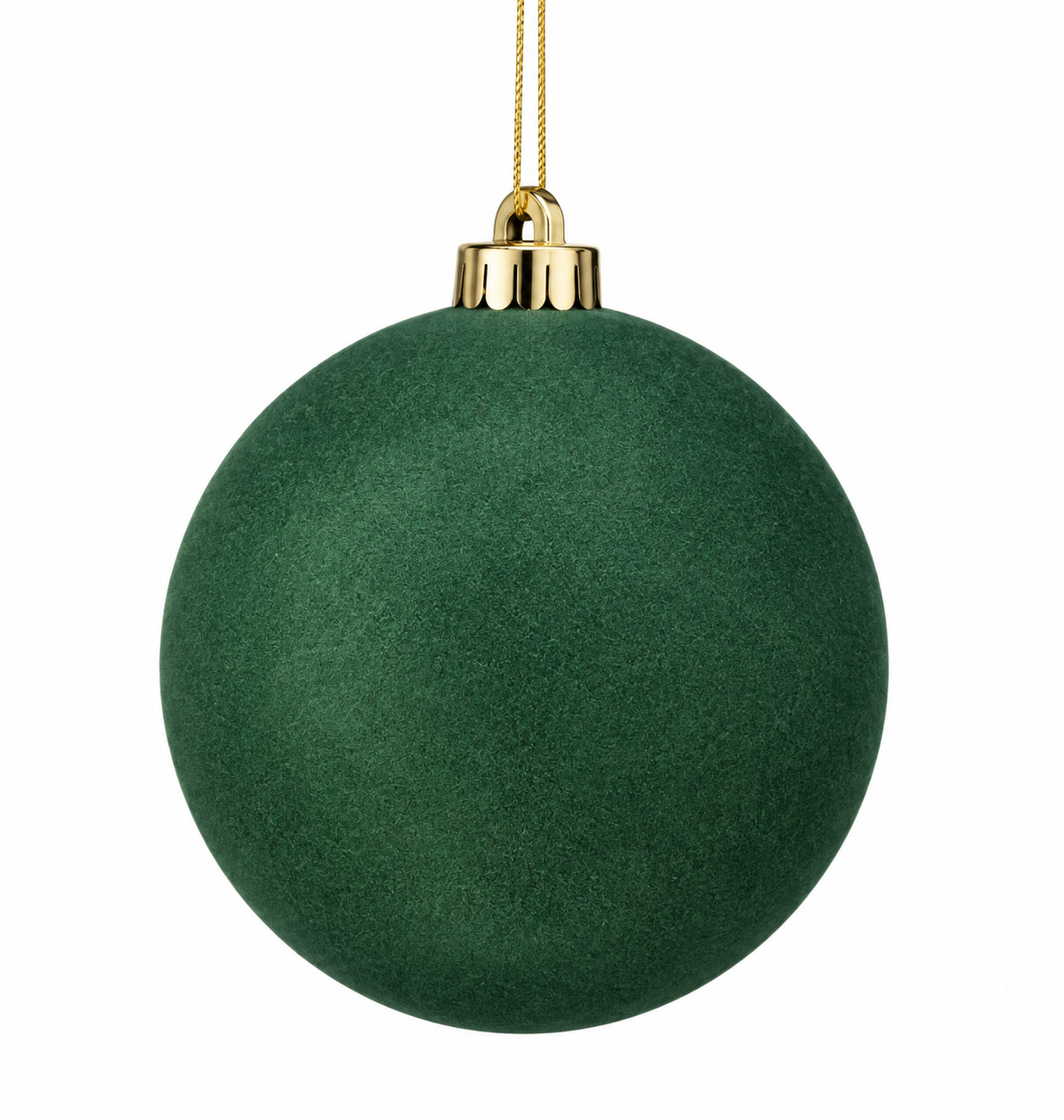 5'' VELVET BALL ORNAMENT BOX OF 3- GREEN