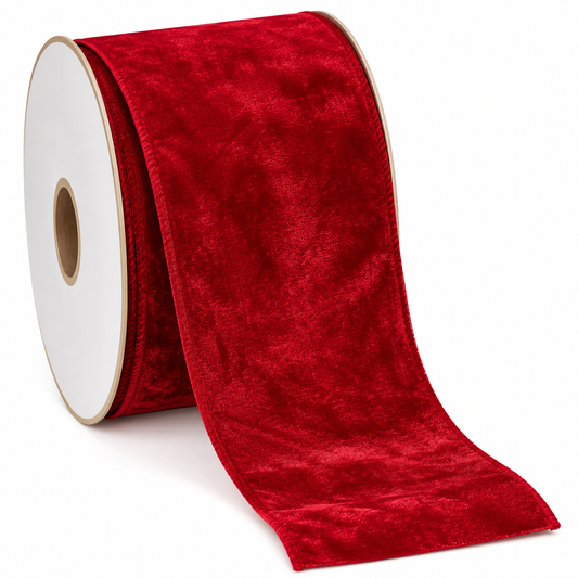 72'' WIRED VELVET RIBBON RED