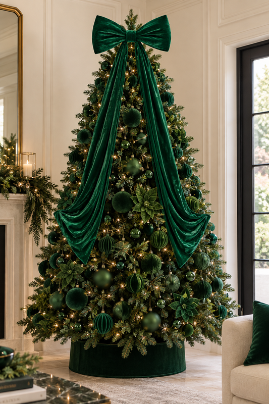 48'' VELVET BOW GREEN