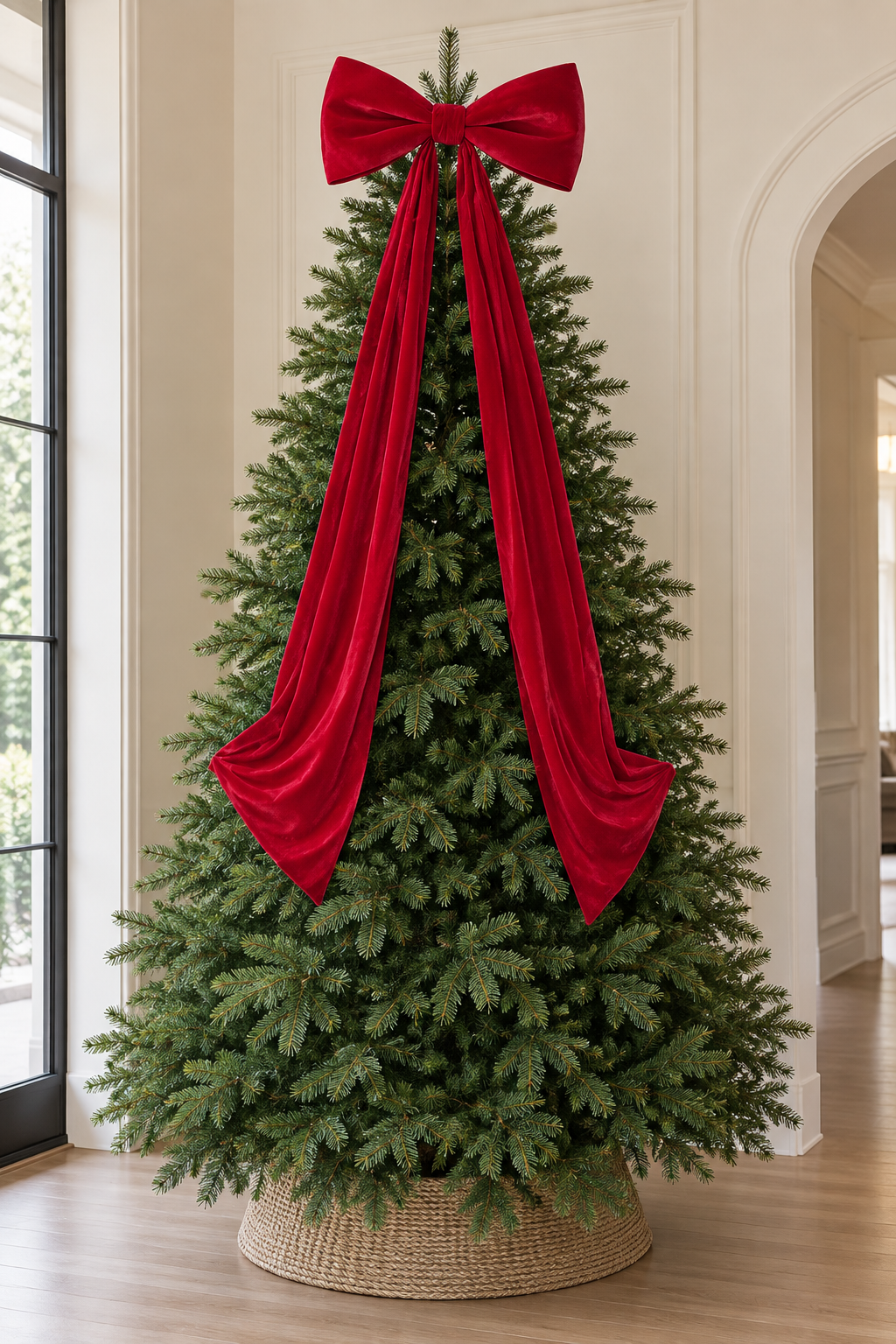 48'' VELVET BOW RED