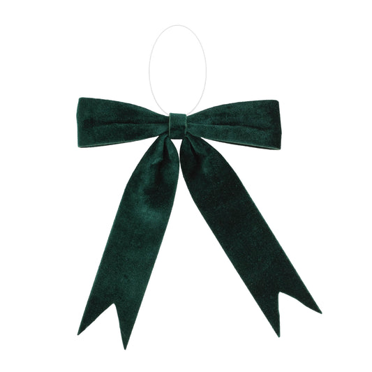 EMERALD VELVET BOW ORNAMENT 13"W X 13"W