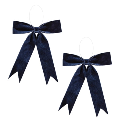 NAVY BLUE BOW ORNAMENT 13"W X13"H