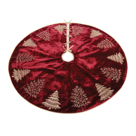 VELVET RED TREE SKIRT 48"D