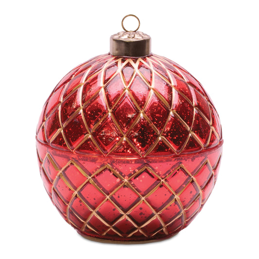 RED LED CANDLE ORNAMENT GLASS