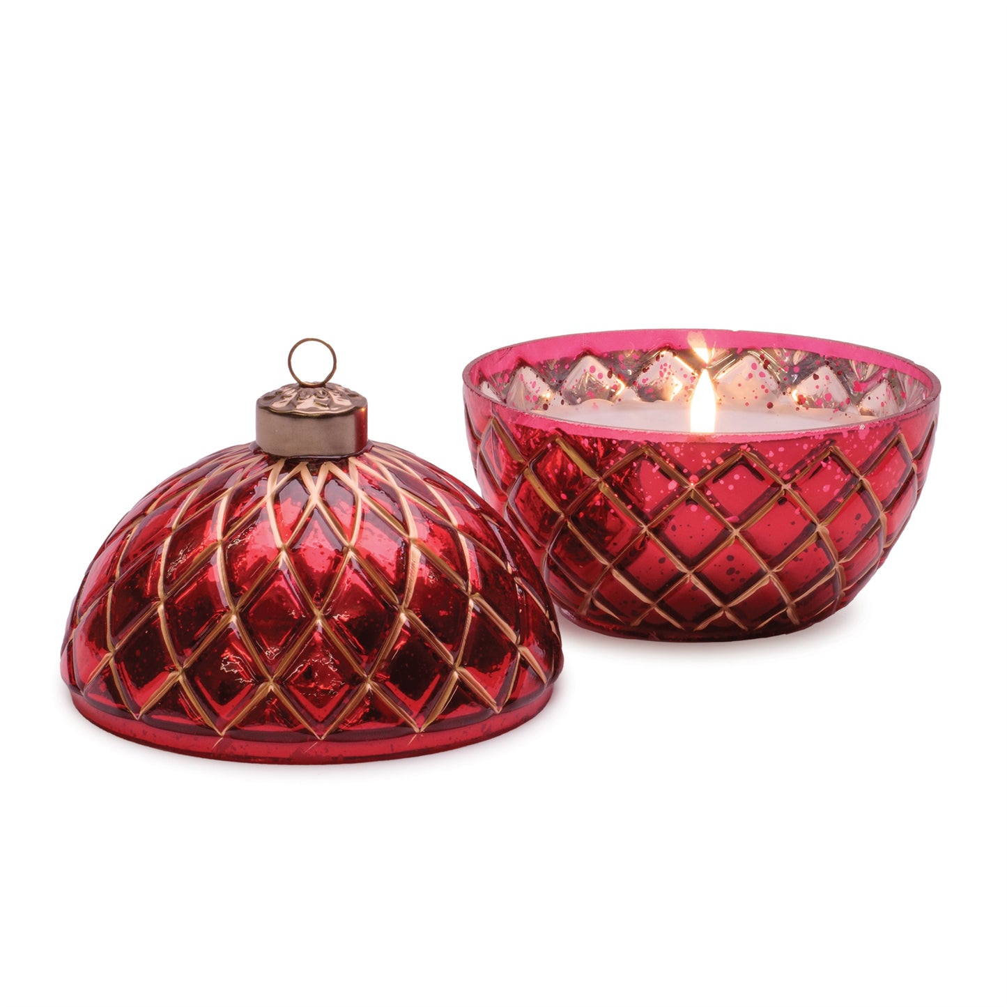 RED LED CANDLE ORNAMENT GLASS