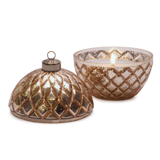 GOLD LED CANDLE ORNAMENT GLASS