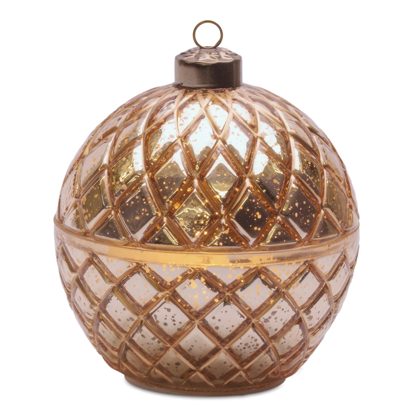 GOLD LED CANDLE ORNAMENT GLASS