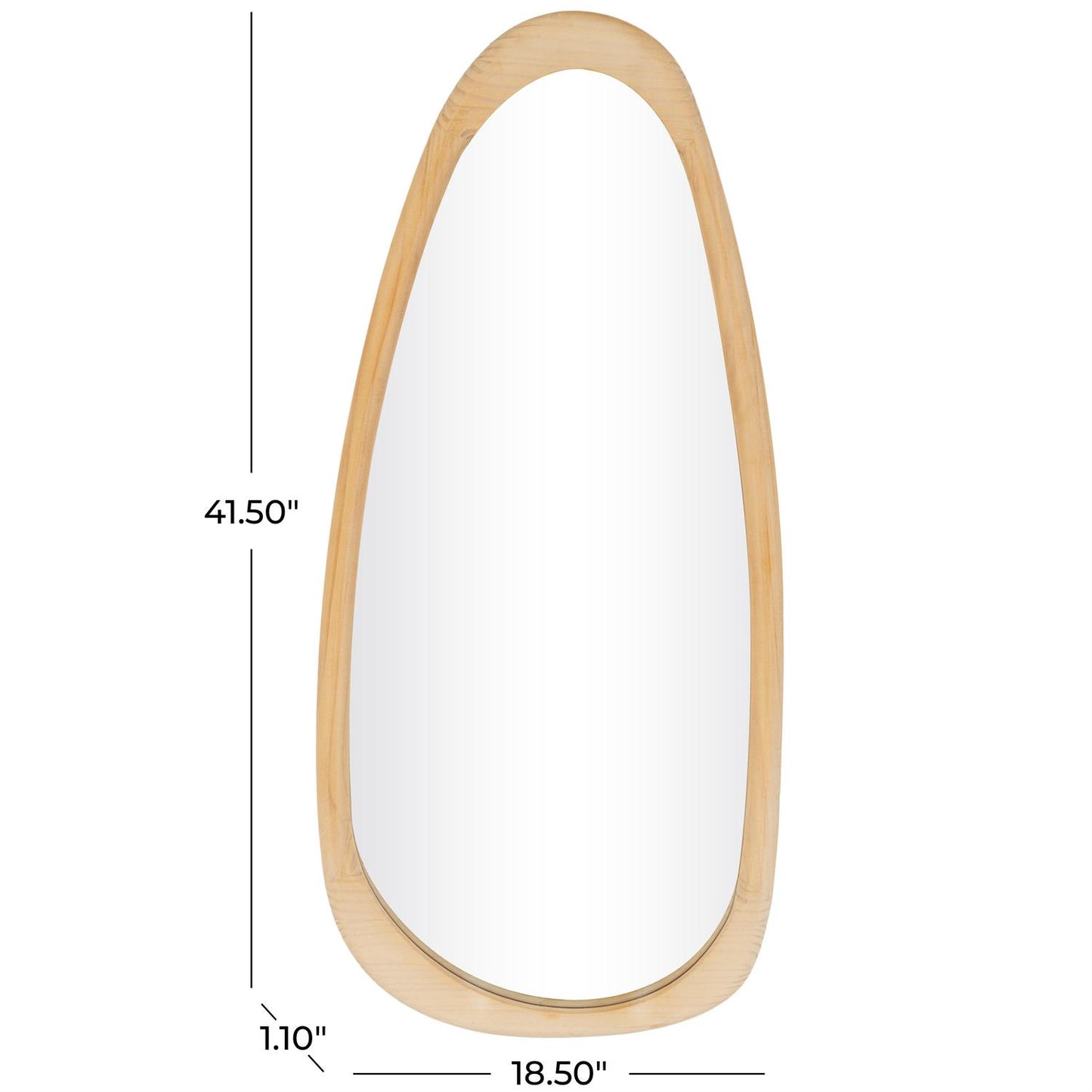 WOOD WALL MIRROR 19" x 42"