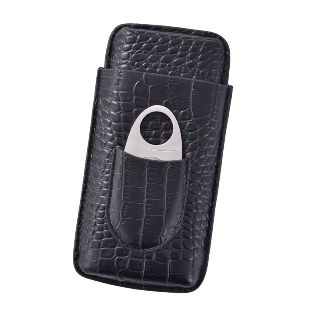 TRIO CIGAR TRAVELER WITH CUTTER-BLACK