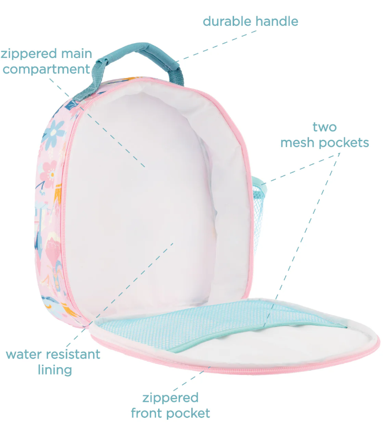SJ ALL OVER PRINT LUNCHBOX TURQUOISE FLORAL