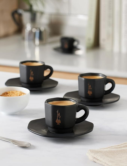 BIALETTI SET OF 4  CUPS- BLACK