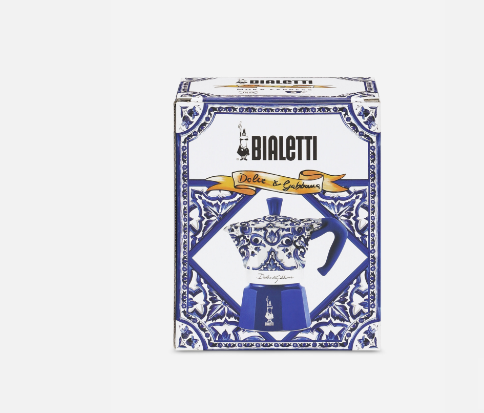 BIALETTI x DOLCE & GABBANA MOKA EXPRESS MEDIUM 3 CUPS- BLUE MEDITERRANEAN