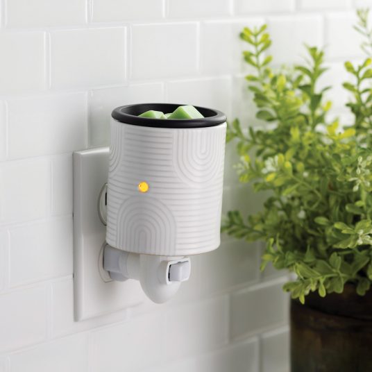 White Arch Deco Flip Dish Pluggable Fragrance Warmer