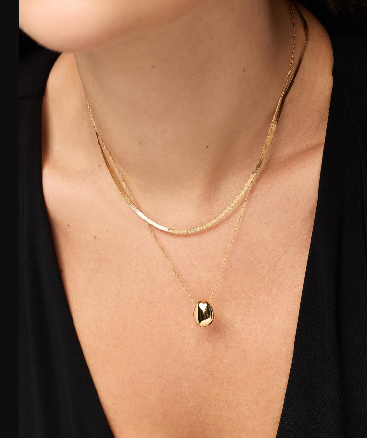 ANA LUISA GOLD PENDANT NECKLACE- PEBBLE