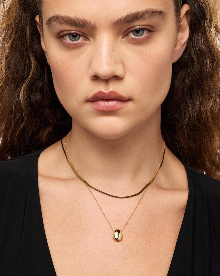 ANA LUISA GOLD PENDANT NECKLACE- PEBBLE