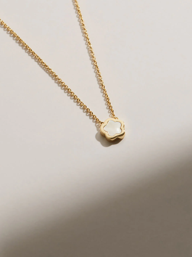 ANA LUISA MOTHER OF PEARL FLOWER NECKLACE-SAYA