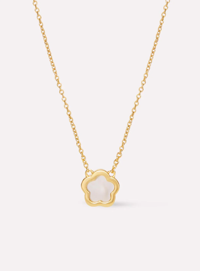 ANA LUISA MOTHER OF PEARL FLOWER NECKLACE-SAYA