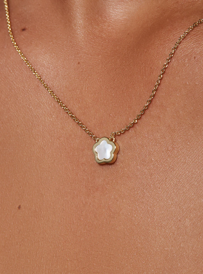 ANA LUISA MOTHER OF PEARL FLOWER NECKLACE-SAYA