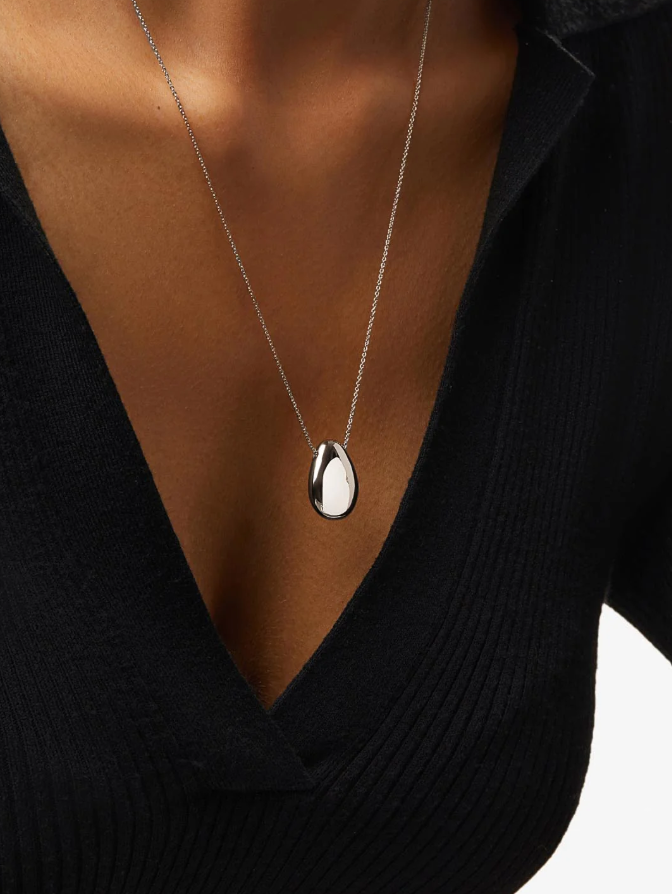 ANA LUISA SILVER PENDANT NECKLACE-PEBBLE MEDIUM SILVER