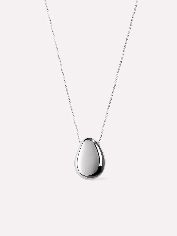 ANA LUISA SILVER PENDANT NECKLACE-PEBBLE MEDIUM SILVER