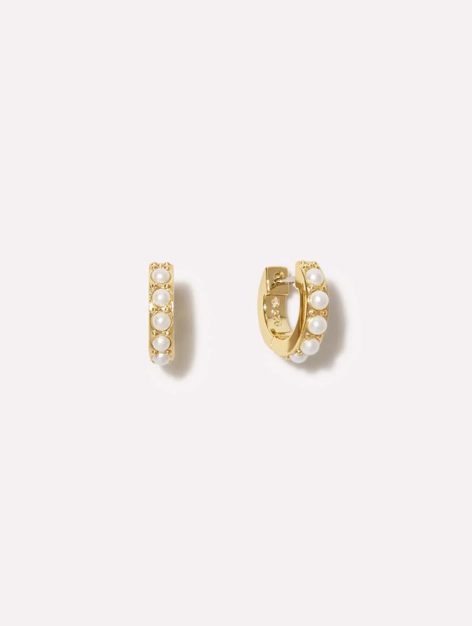 ANA LUISA PEARL HUGGIE HOOPS-ASHLEY