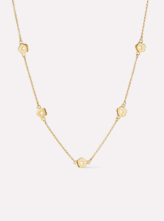 ANA LUISA FLOWER STATION NECKLACE GOLD-ROWENA