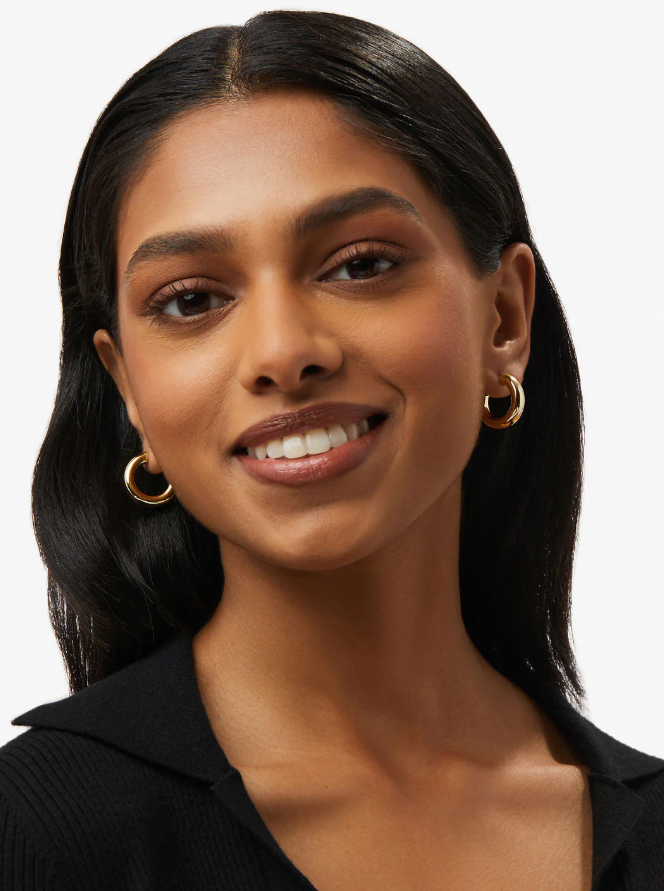 ANA LUISA SMALL GOLD HOOP EARRINGS- TIA MINI GOLD