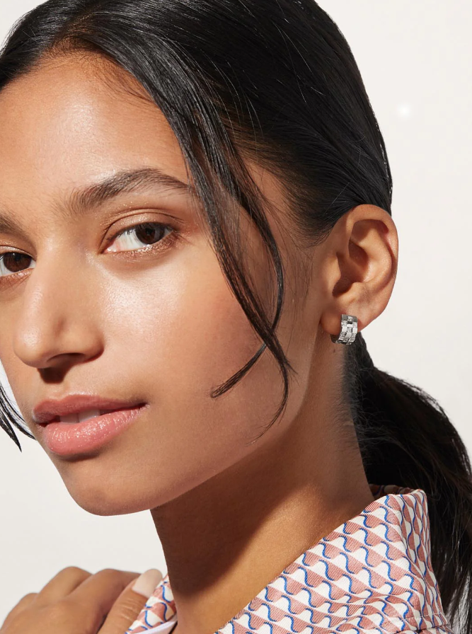 ANA LUISA SILVER HOOP EARRINGS-EDEN SILVER