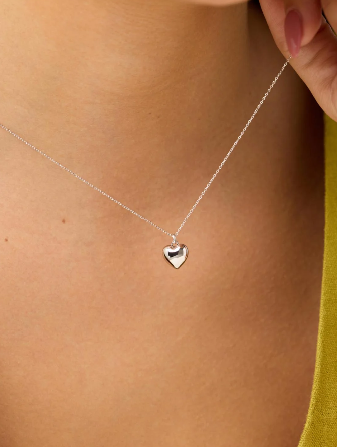 ANA LUISA HEART NECKLACE- LEV SMALL SILVER