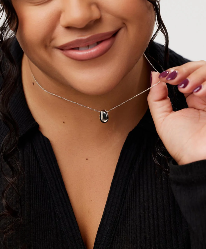 ANA LUISA SILVER PENDANT NECKLACE- PEBBLE MINI SILVER