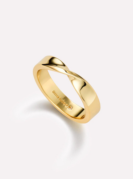 ANA LUISA GOLD BAND RING- ELIORA SIZE 8